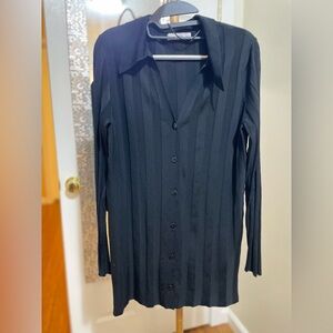 Chic Black Women's Button-Up Cardigan